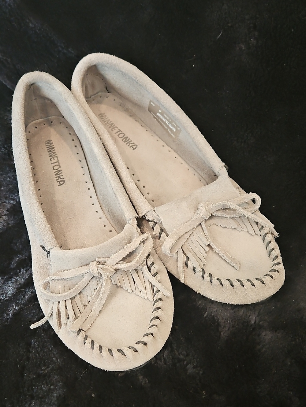 Minnetonka Kilty Hardsole Moccasin - Sz 9  Storm Blue